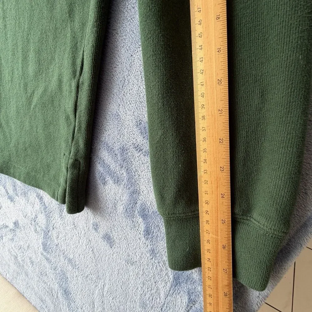 Vintage Polo Ralph Lauren Men XL Green 1/4 Zip Pullover Sweater Pony YKK